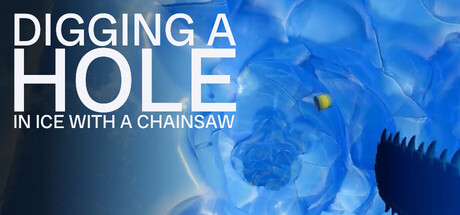 Digging A Hole In Ice With A Chainsaw