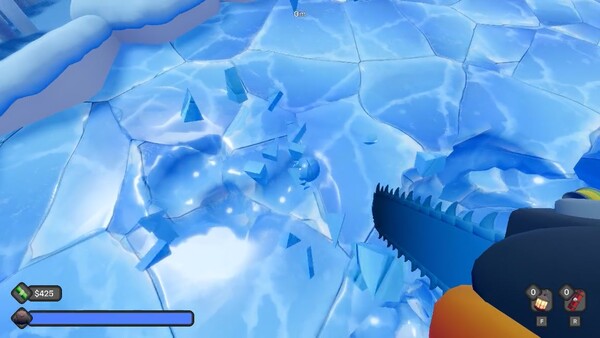 Digging A Hole In Ice With A Chainsaw screenshot 1