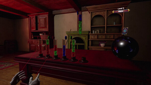 Screenshot of Magic Color Merge Puzzle VR gameplay showing in-action mechanics