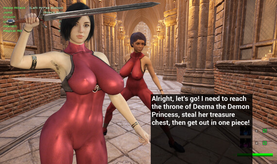 Screenshot of Treasure of Deema gameplay showing in-action mechanics