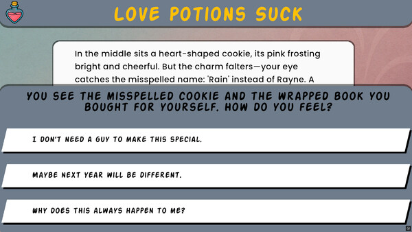 Love Potions Suck: A Text Romance game for windows Pc 1