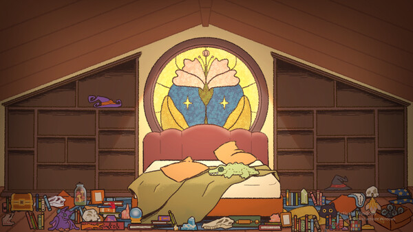 Screenshot of Messy Witch's House gameplay showing in-action mechanics