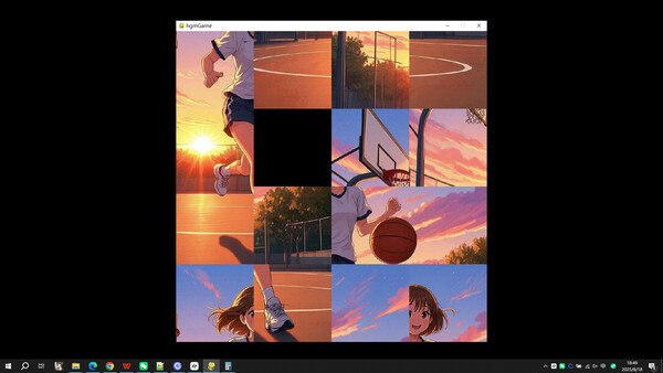 Screenshot of running under the setting sun