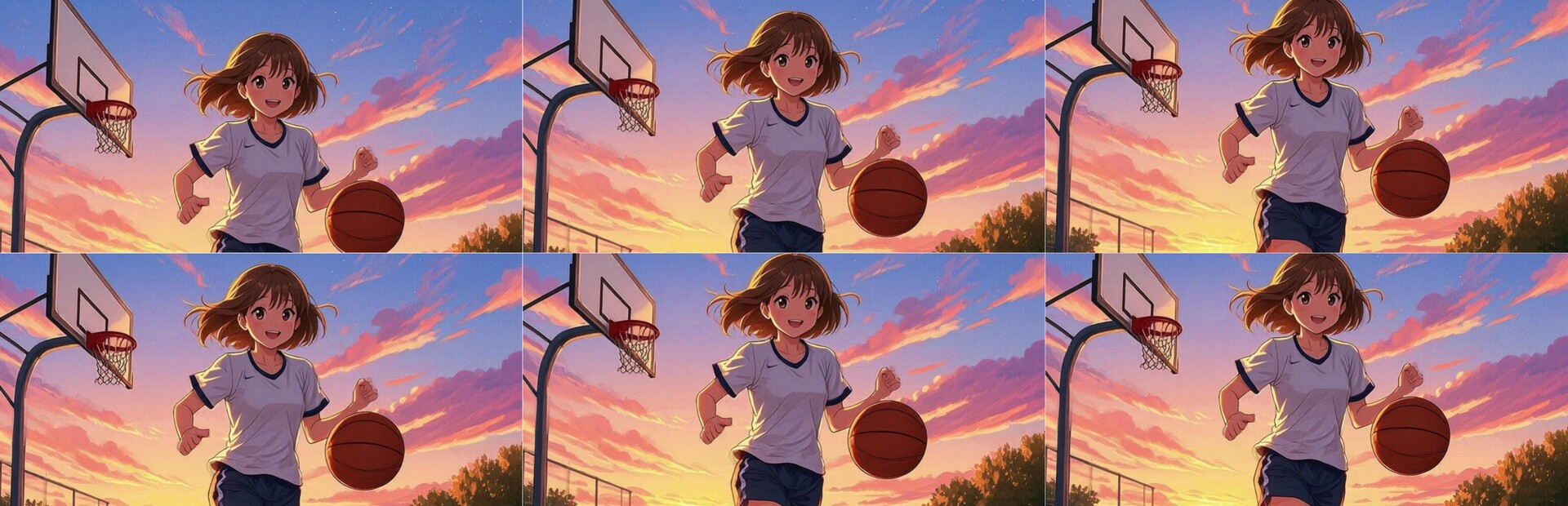 running under the setting sun