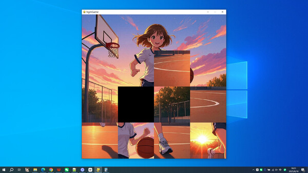 Screenshot of running under the setting sun