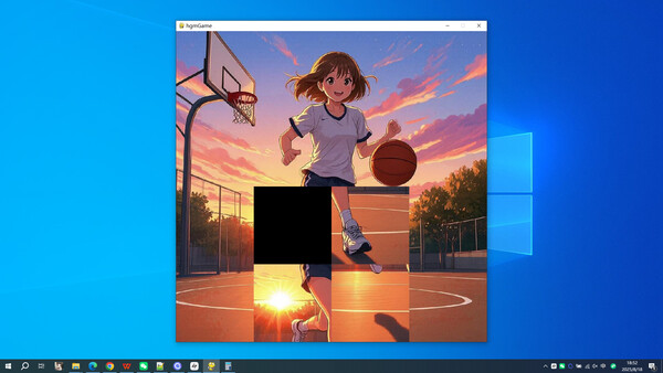 Screenshot of running under the setting sun