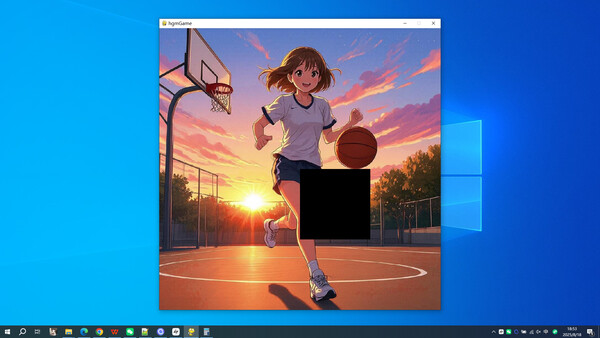 Screenshot of running under the setting sun