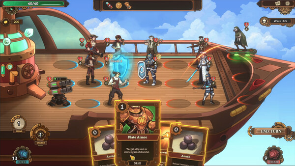 Screenshot of Rogue Skies gameplay showing in-action mechanics