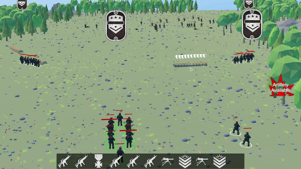 Screenshot of Platoon gameplay showing in-action mechanics