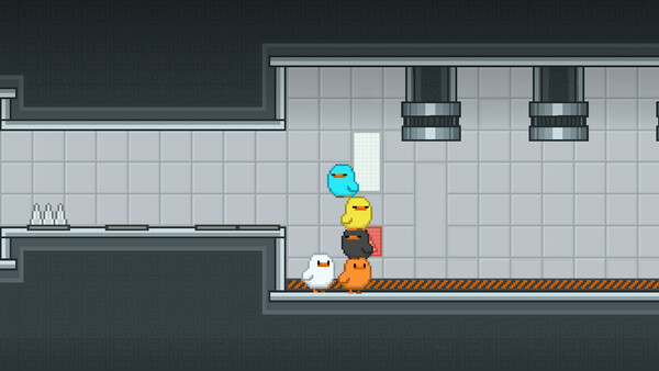 Screenshot of ChickOut! gameplay showing in-action mechanics
