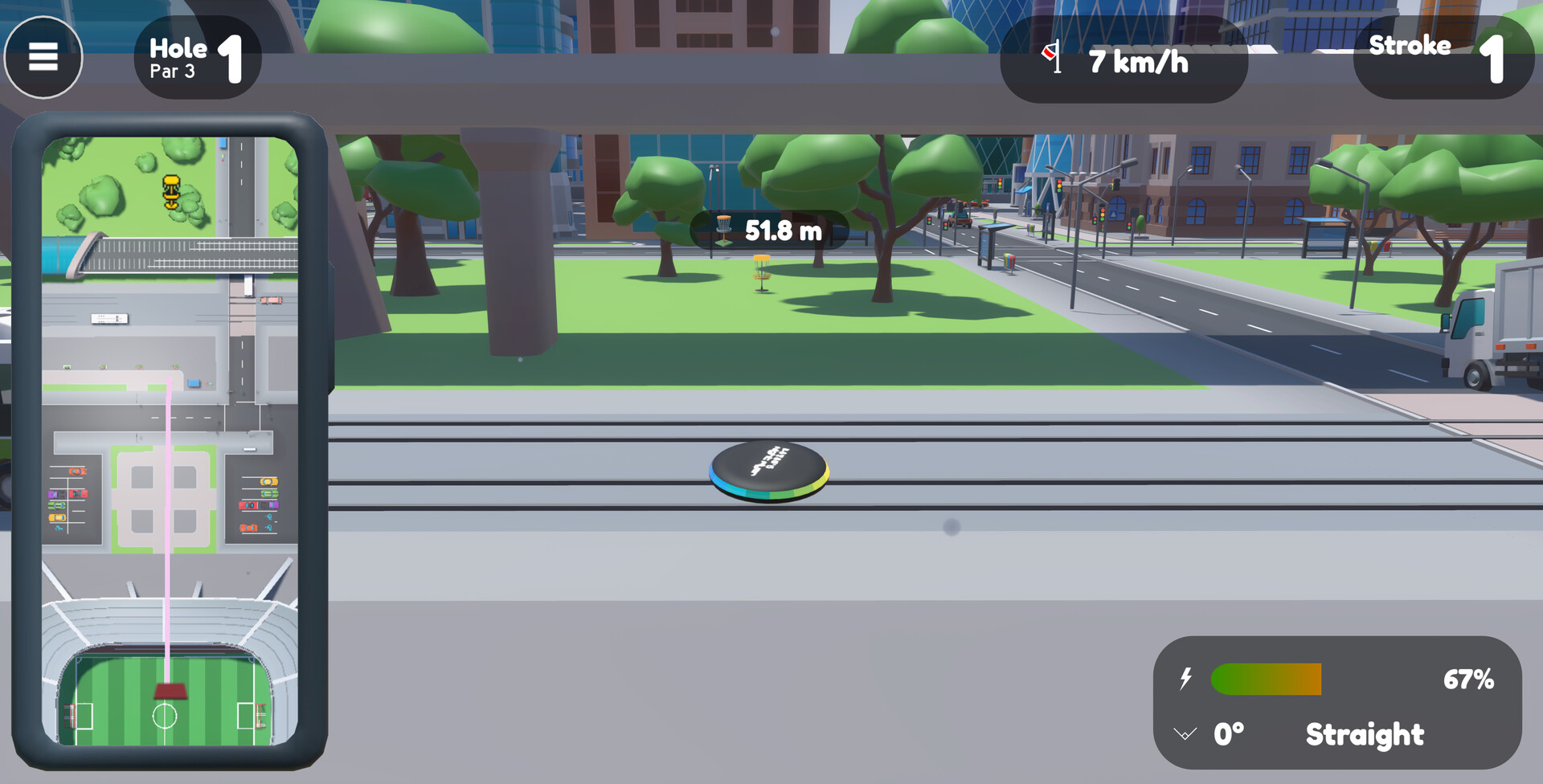 #1. Disc Golf City Demo (Steam) De: Agapo Games