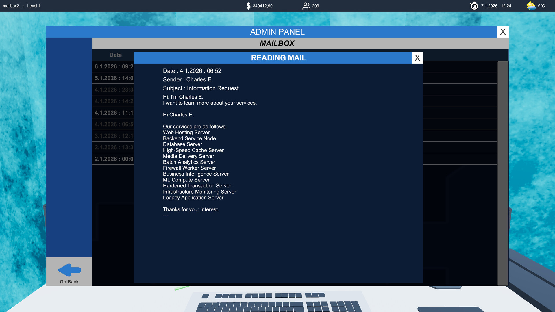 #2. Cloud Server Simulator (Steam) Ved: Realityocean Games