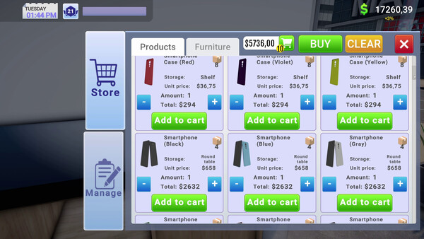 Screenshot of Electronics Store Simulator