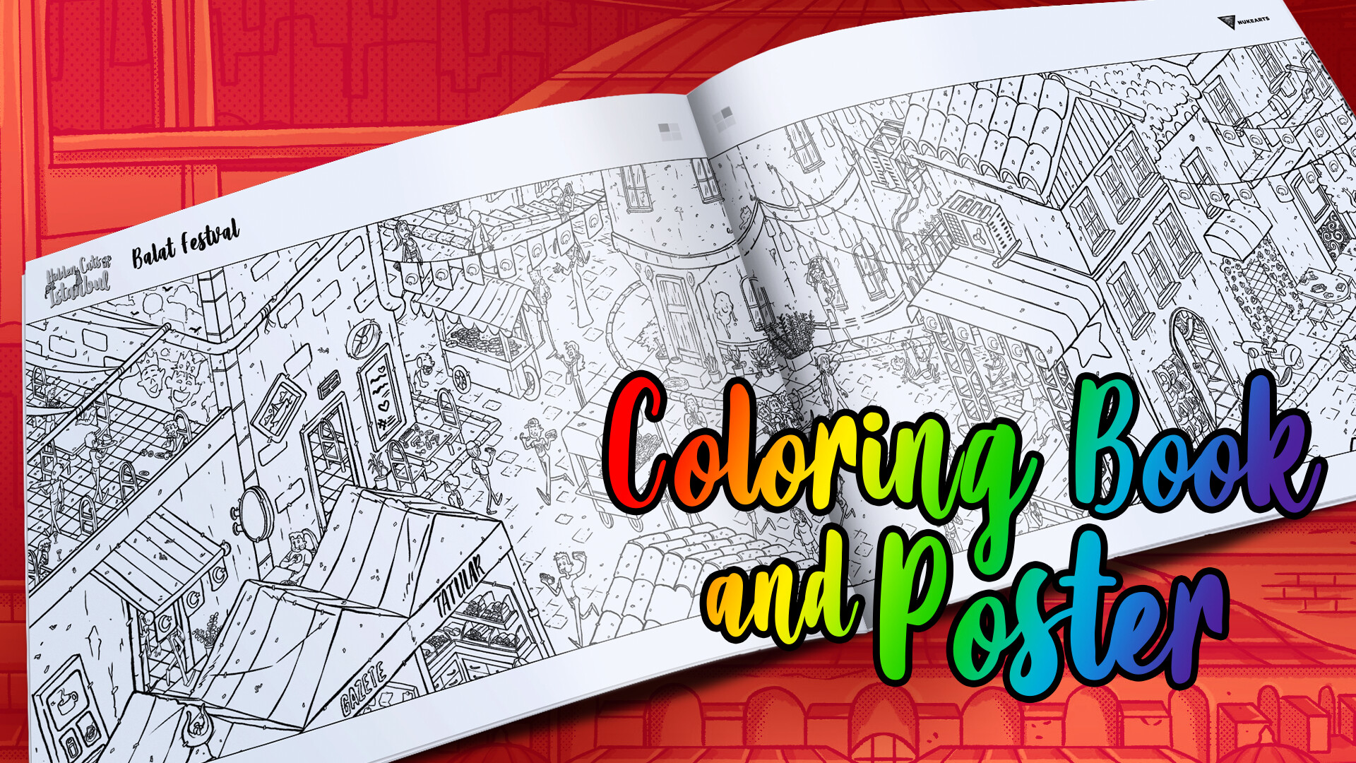 Hidden Cats in Istanbul - Printable PDF Coloring Book and Poster Featured Screenshot #1