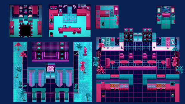 RPG Maker MV - KR Vaporwave Dreams Tileset — скриншот 2