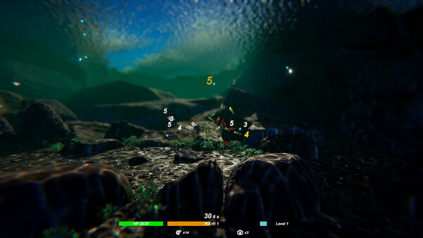 Screenshot of Fish Bash gameplay showing in-action mechanics