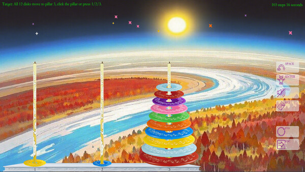 Скриншот из Colorful Tower of Hanoi