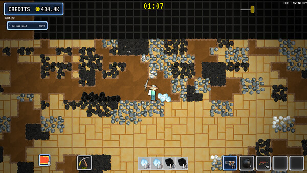 Screenshot of Oreguard: Mining Endeavors gameplay showing in-action mechanics
