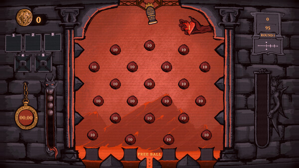 Screenshot of Plinkomancy gameplay showing in-action mechanics