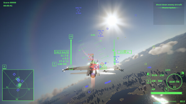 Screenshot of Outrange Strike gameplay showing in-action mechanics