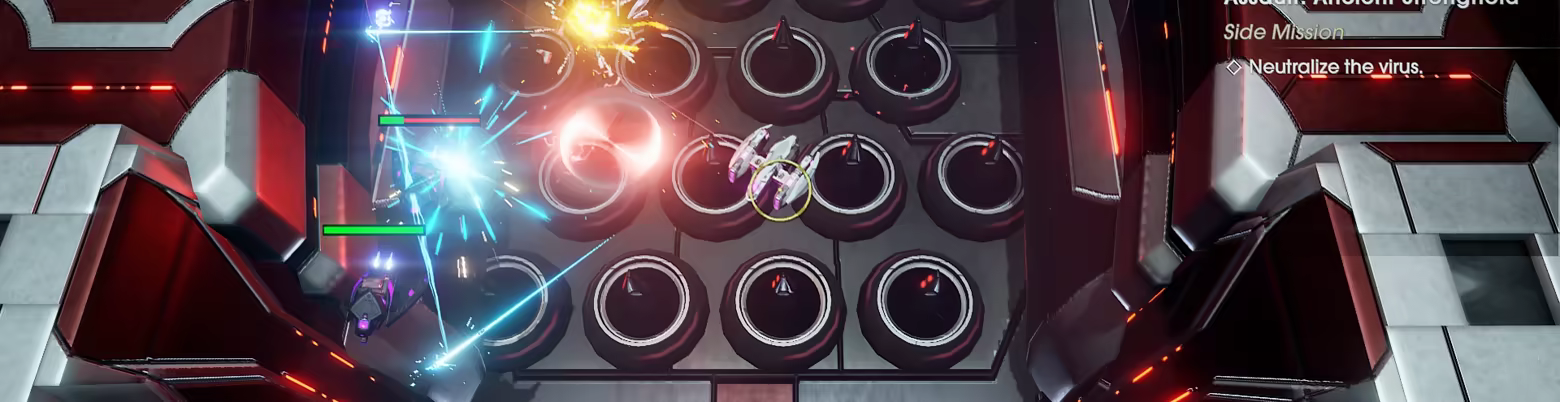 Hammer ship firing fence blaster at Ancients in the stronghold with spikes in the background