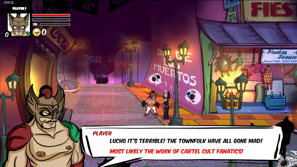 Screenshot of Lucha Loka gameplay showing in-action mechanics