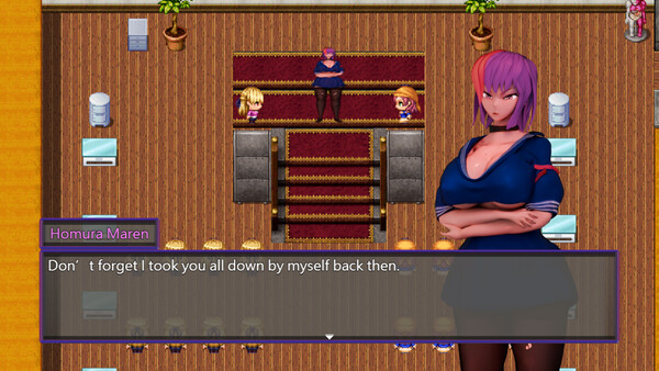 Screenshot of 番長彼女 魔戀 gameplay showing in-action mechanics