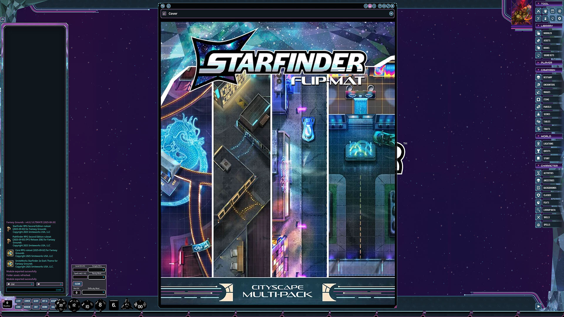 Fantasy Grounds - Starfinder 2 RPG - Flip-Mat: Cityscape Multi-Pack