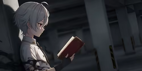 ミルドが本を読んでいる