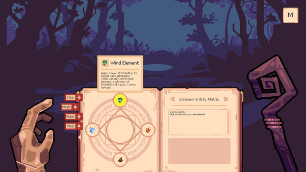 Screenshot of 巫师指南 gameplay showing in-action mechanics