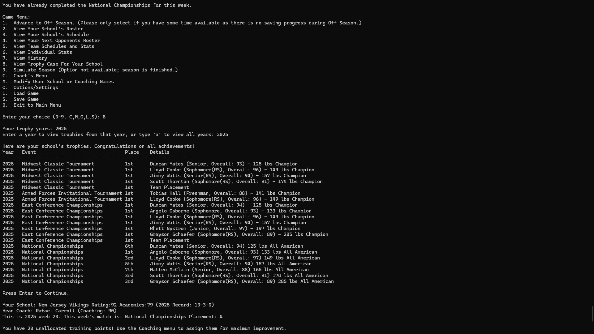 College Wrestling Manager 2026 screenshot #5