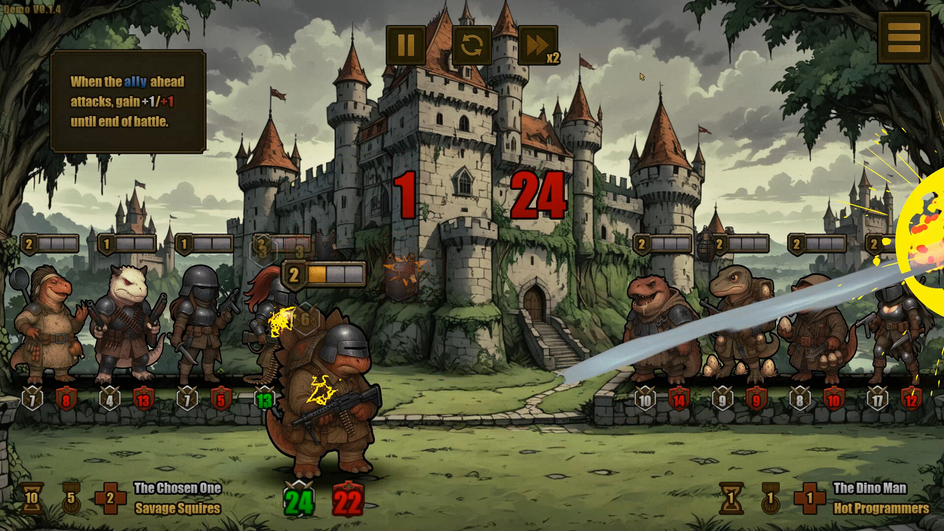 #9. Auto Jurassic Knights Demo (Steam) بواسطة: Proelium Games