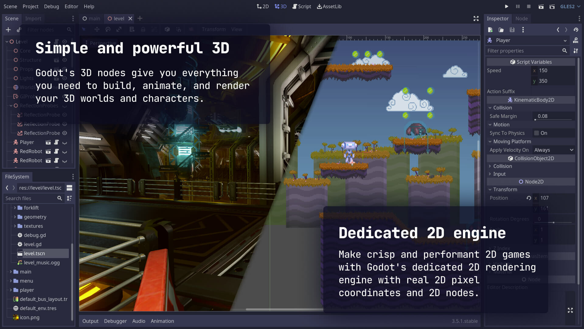 Screenshot of Godot Engine