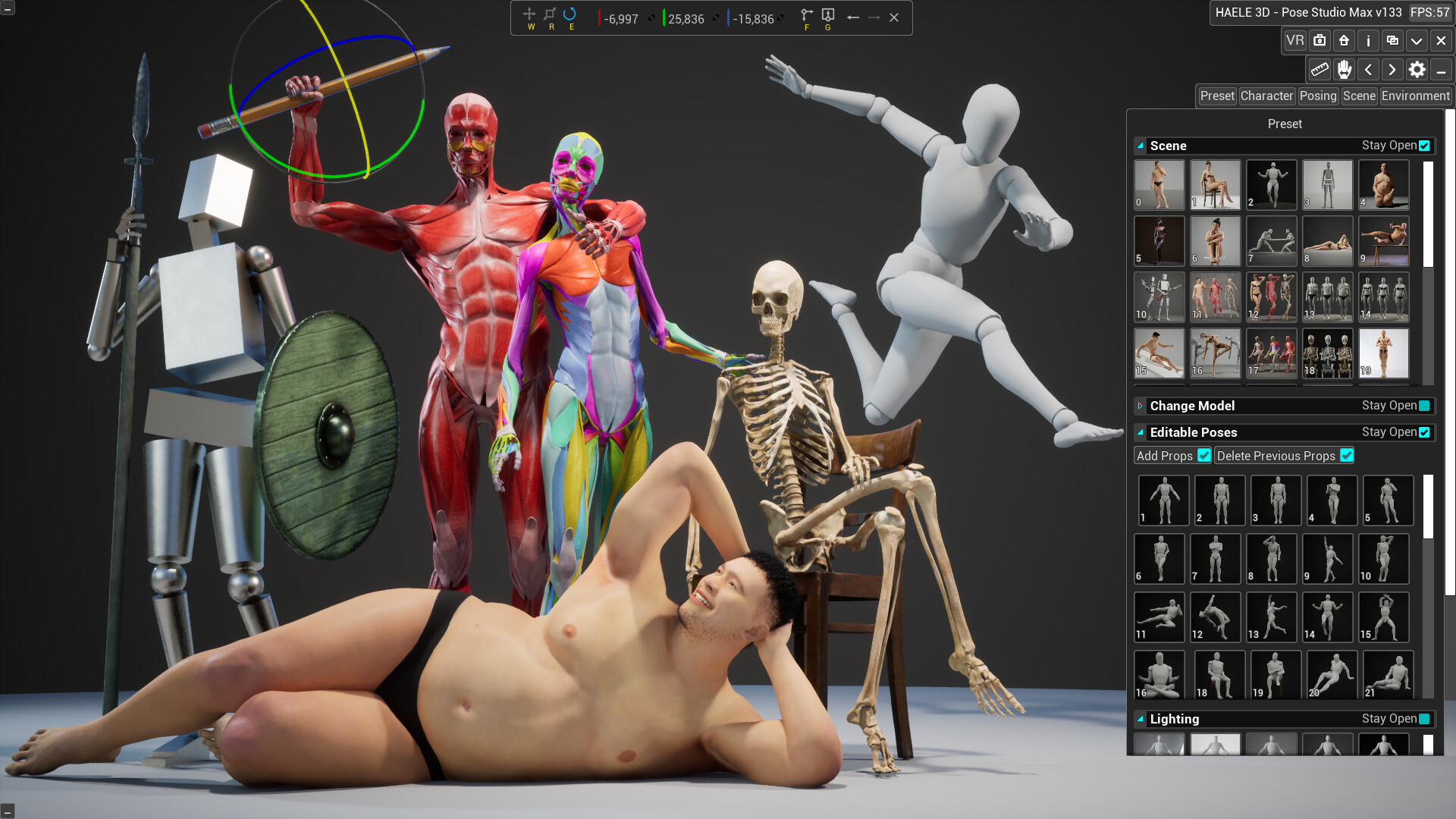 HAELE 3D - Pose Studio Max - Anatomi Çizim Referansları screenshot 1