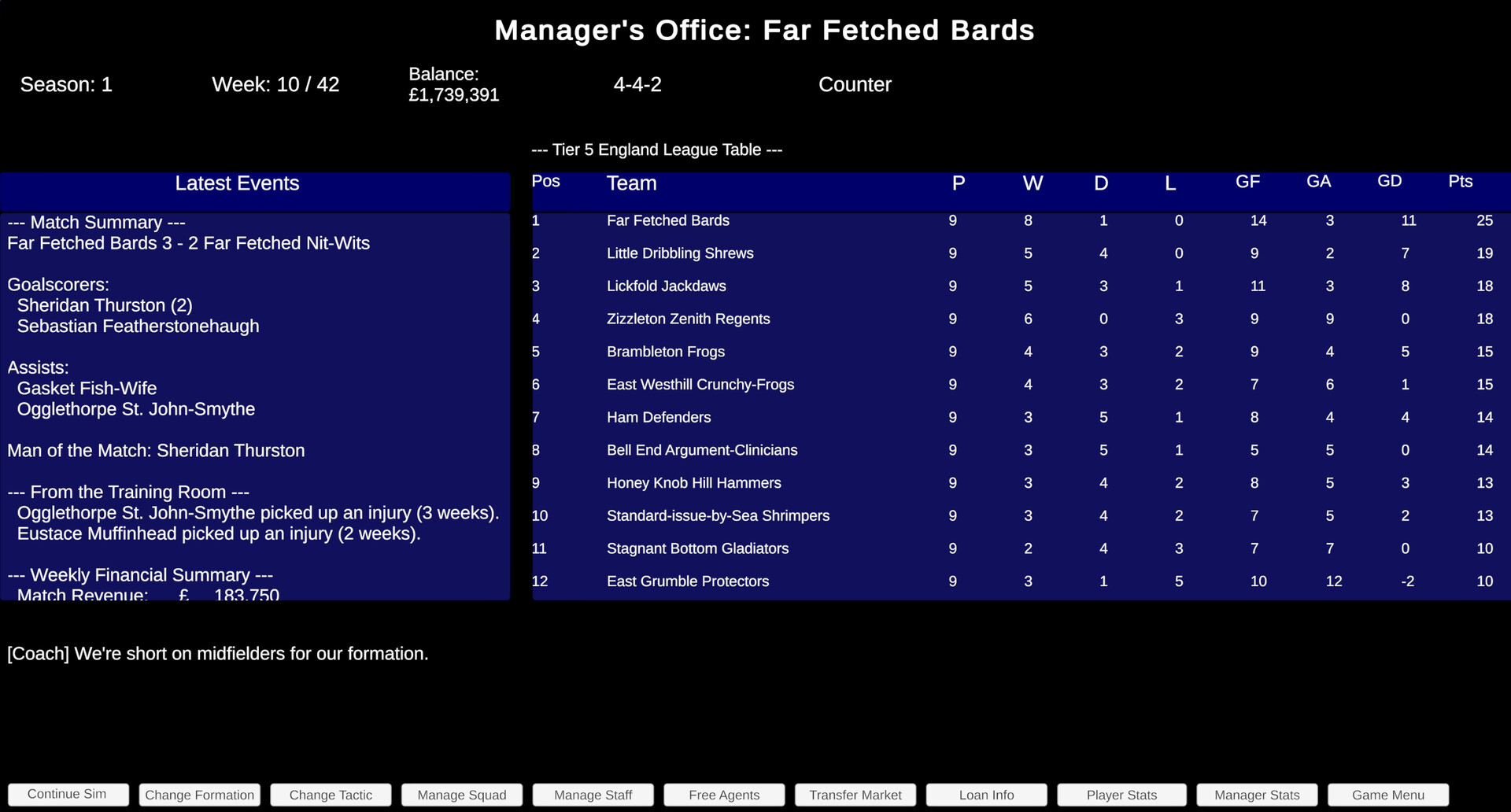 Retro Soccer Manager Sim 89 screenshot #4