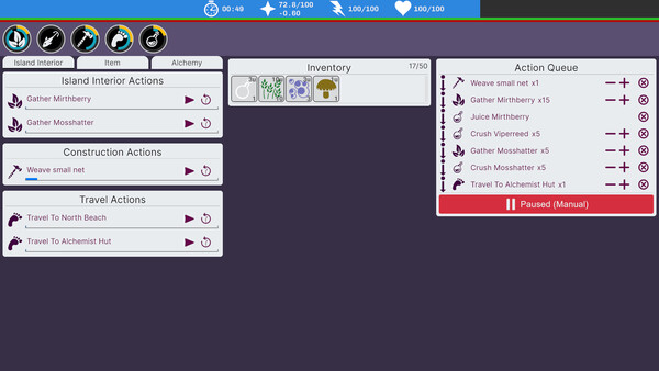 Screenshot of Loop Alchemist gameplay showing in-action mechanics