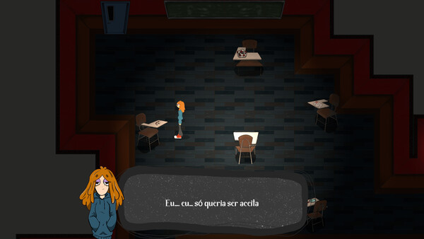 Screenshot of As Cores de Ofelia gameplay showing in-action mechanics