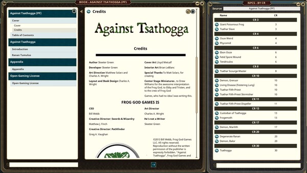 Fantasy Grounds - Against Tsathogga (Pathfinder)