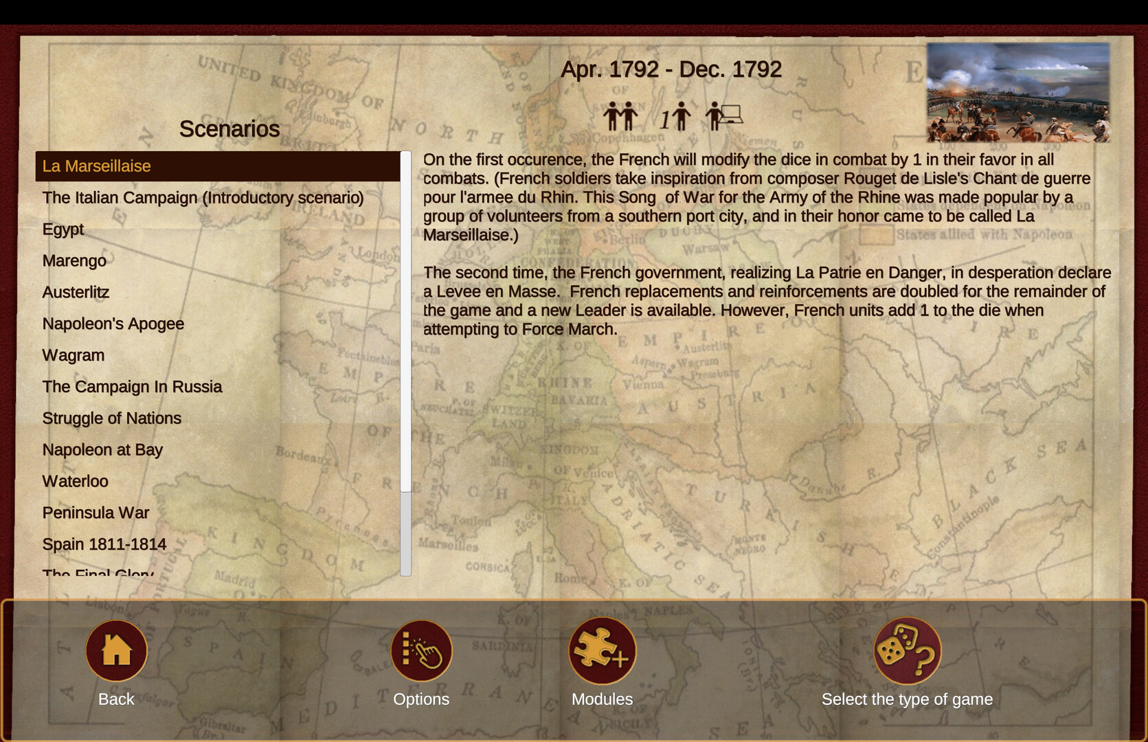 Napoleon's Eagles - Game of the Napoleonic Wars : La Marseillaise screenshot 1
