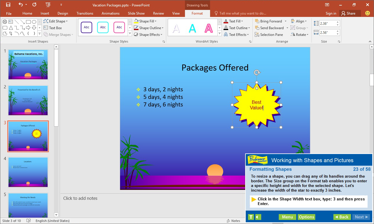 #3. Professor Teaches PowerPoint 2016 (Steam) Podle: Individual Software