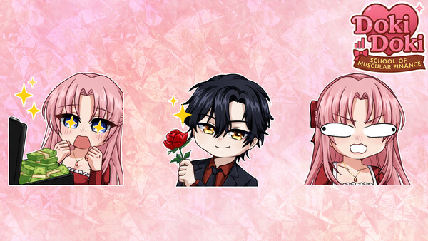 Doki Doki: School of Muscular Finance - Chibistickers screenshot 1