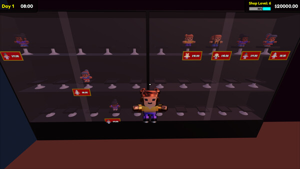 Screenshot of Bobble Shop Simulator gameplay showing in-action mechanics