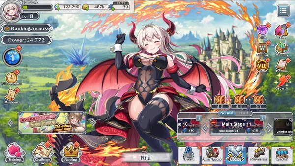 Screenshot of Tenshoku Maou gameplay showing in-action mechanics