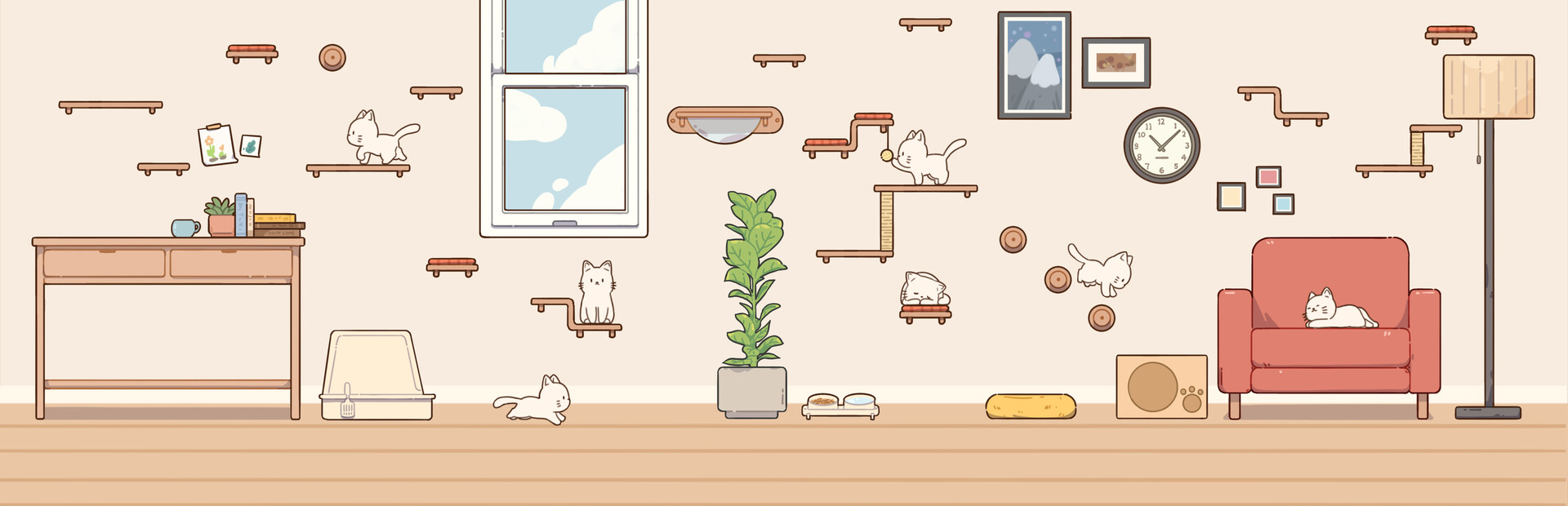 Meow Time: cozy cat room