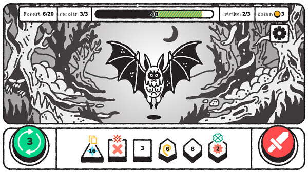Screenshot of Dice Hard gameplay showing in-action mechanics