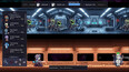 Upper floor shows armed alien security personnel in a sci-fi corridor. Lower floor displays two VIP characters - one alien in formal wear (300000 points) and one well-dressed character (67200 points). Stats show 39678.4M coffee and 1955951.22/s production rate. Rush Hour timer at 1:04 with 7/33 machines active.