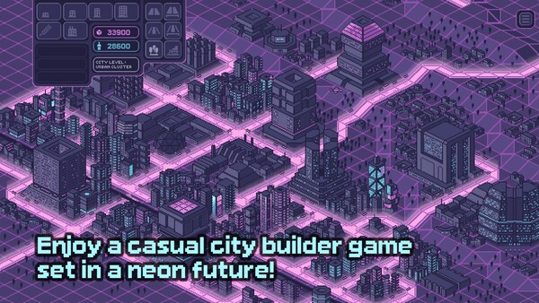 Screenshot of Pixelpolis Neon gameplay showing in-action mechanics
