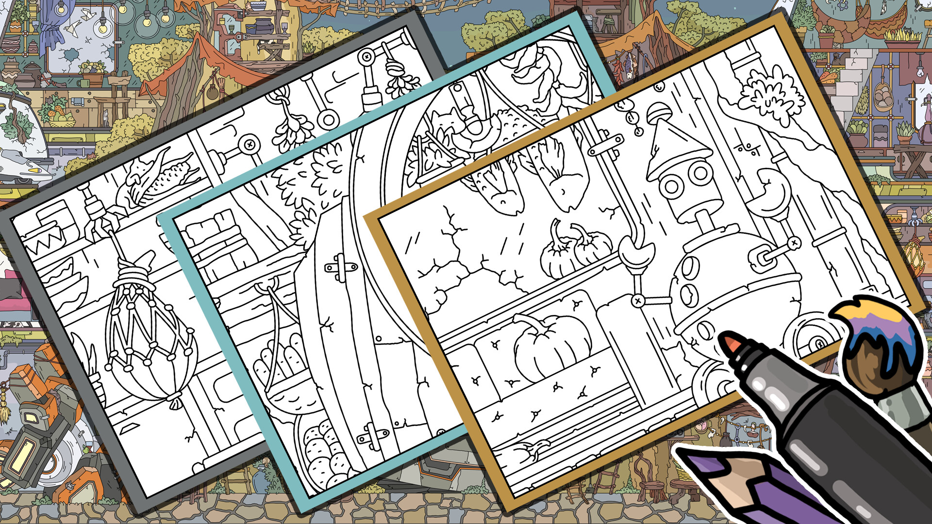 HIDDEN CATS 6: After us - Coloring Book Featured Screenshot #1