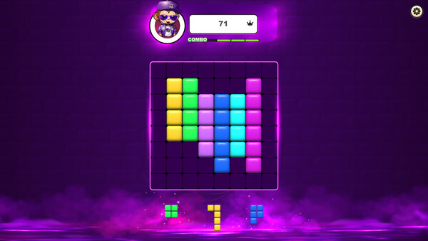 Screenshot of Koko Loco Block Blast gameplay showing in-action mechanics