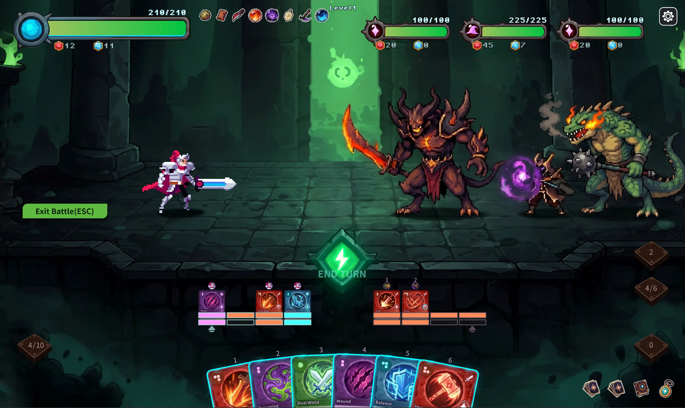 Card Battle. Build cards and fight monsters as strong as you.